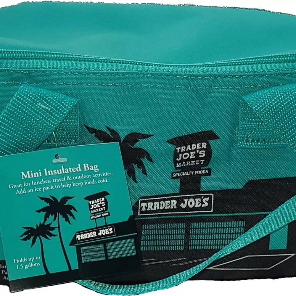 Trader Joe's Mini Insulated Tote Bag | TEAL- Brand New